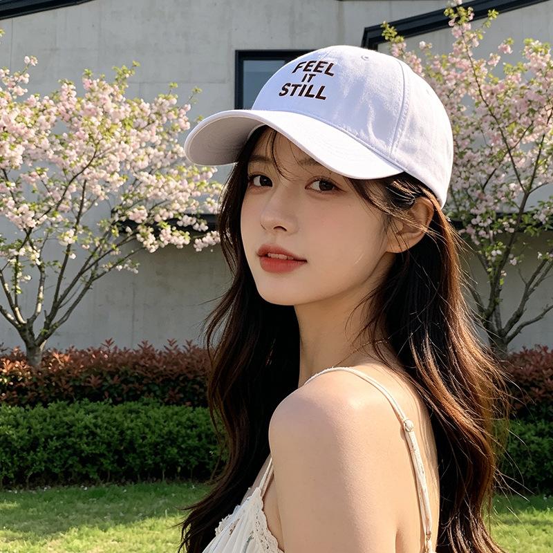 Fashion Hat New Korean ins Letter Embroidery Baseball Cap Wide Brim Big Face Small Peaked Cap Hipster Spring Summer