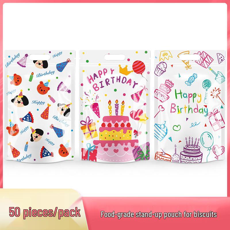 Festive Happy Birthday Party Gift Bags: Snack, Cookie, Candy Bags