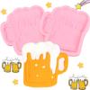 2 Pcs Creative Beer Shape Silicone Molds, Cute Beer Cup Fondant Mold, For Kitchen Baking, Candy, Biscuits, Chocolate, Cake Decoration, Chewing Gum,