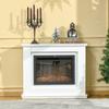 Electric Fireplace Large Size 2000 W LED Flame Effect Timer Adjustable Temperature Brightness Remote Control Included White