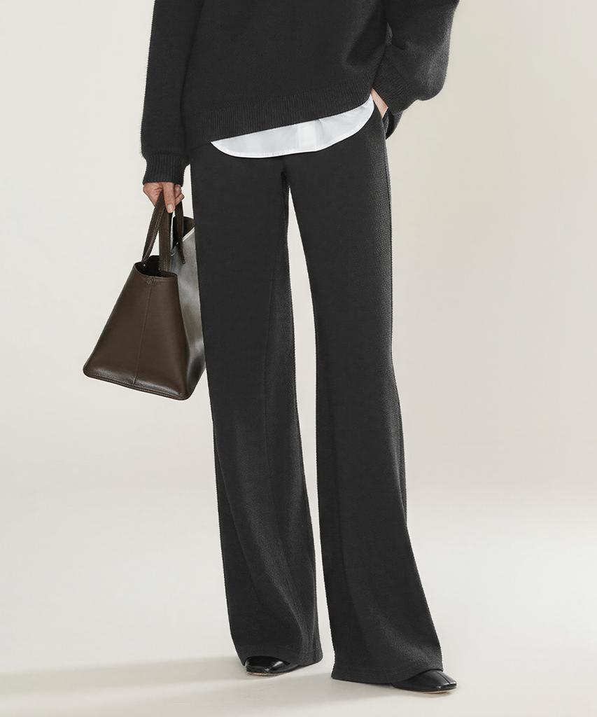 Beoteunseoul [Women'S] Slim Line Stretch Wide Elastic Waist Pants (2 Colors)