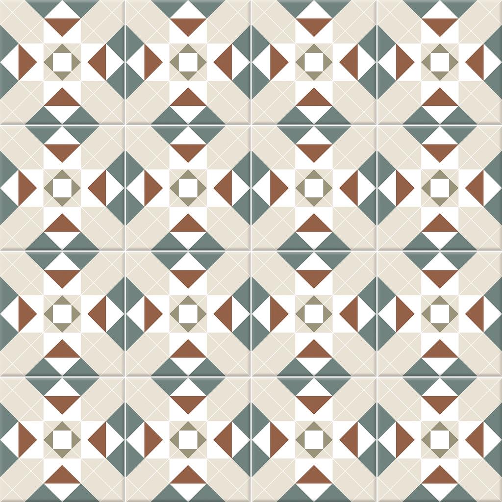 Decorative Porcelain Stoneware Tile Patchwork Victorian Ada 20X20 Cm Gat. AND