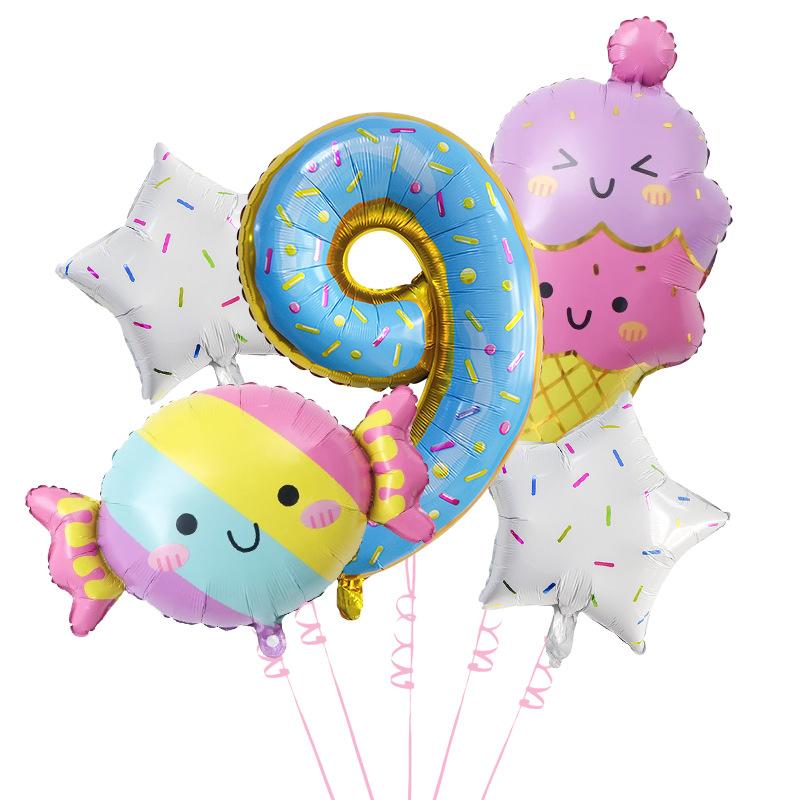 Ice Cream Candy Digital Balloon Set Children's Birthday Set Baby Shower Scene Arrangement