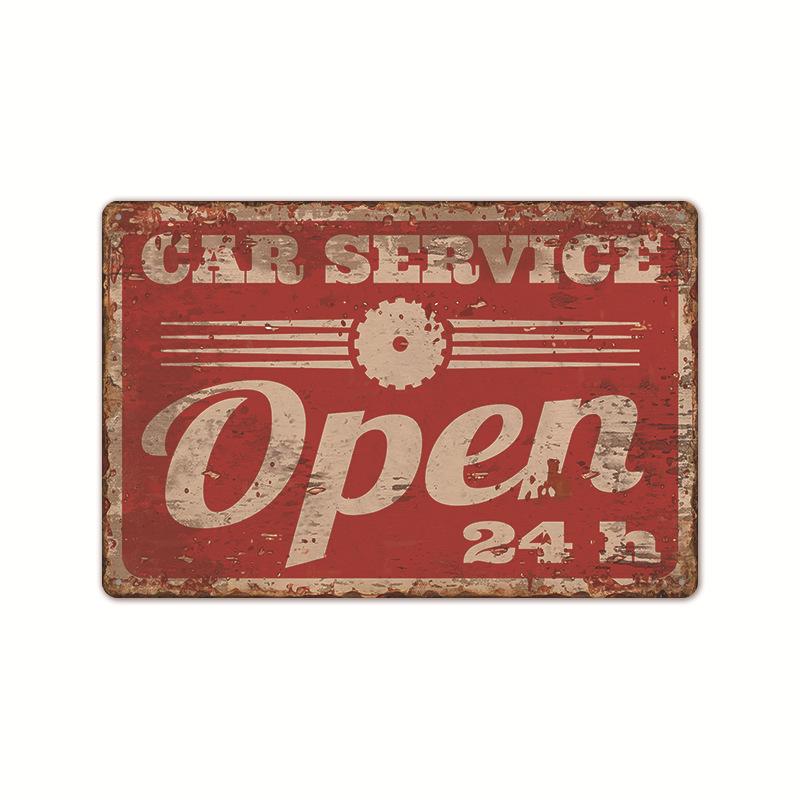 2024 American-Style Industrial Auto Repair Tin Sign - Frameless Decorative Wall Art