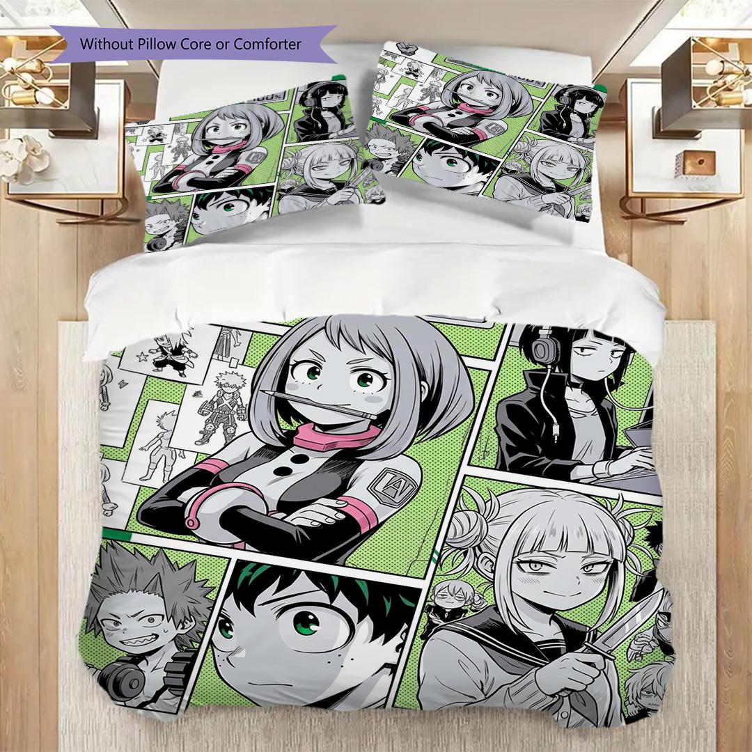 Printed My Hero Academia Anime Duvet Cover Set & Pillowcase Daily Bedroom Bedding Ornament-kwq347 135x200cm