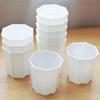 Small Plastic Octagonal Flowerpot, Monochromatic, Seedling Pot, Desktop Succulent Decoration Combination, Breathable, TMZ, 10Pcs