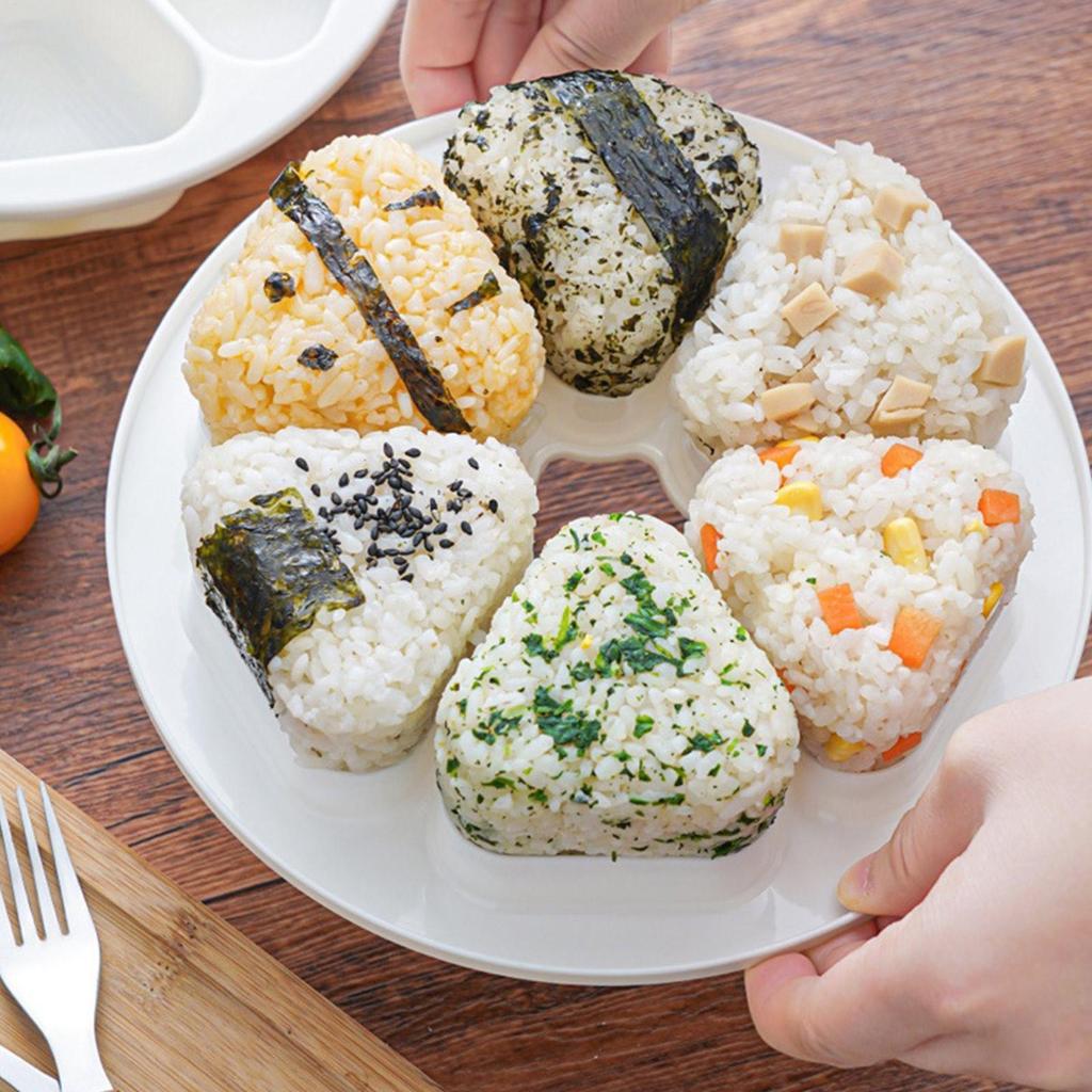 6-Cavity Triangle Onigiri Mold Non-Stick Rice Ball Shaper for Perfect Musubi,  Home Lunch Prep, Parties & Bento Making