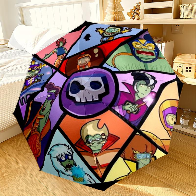 Vibrant Battle Zombies Umbrella 8-Frame for Travel, camping, Casual Lightweight Portable Umbrella, Essential for every family Holidays Gift