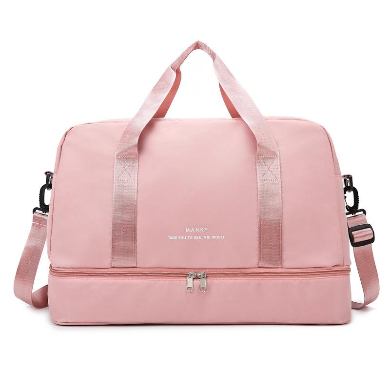 Ladies Large Capacity with Shoe Compartment Simple Casual Portable Travel Bag Dry and Wet Separation Sports Training Fitness Bag