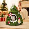 Tree Shaped Cat Bed Christmas Bed Foldable Semi-Enclosed Felt Cave 3D Gift for Cats Holiday Pet House Soft Yarn Hideaway Indoor Cats Xmas