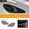 2 Pcs Car Headlight Tailight Protective Film Transparent Black TPU Sticker For Porsche Cayenne Macan Taycan 2011 To