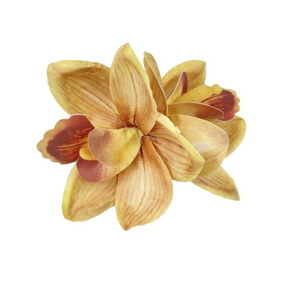 Hairpin Soft Fabric Flower Hairpin Realistic Orchid Design Lightweight Decorative Hair Clip