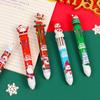 Ten-Color Cartoon Ballpoint Pen - Cute Christmas Gift for Kids and Students