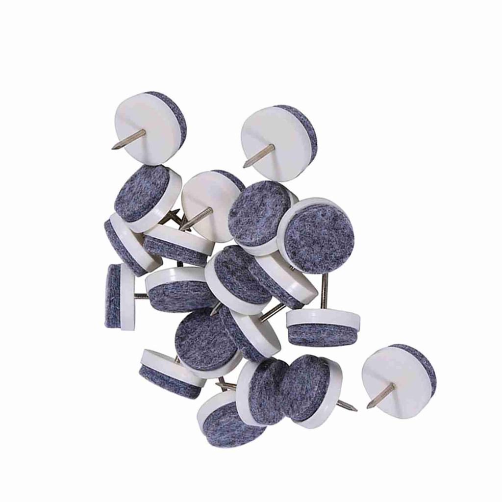 20x Furniture Table Chair Leg Floor Felt Pad Skid Glide Slide Nail Protector Brown 24mm