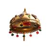 Metal Umbrella Chhatra with Hanging Crystals for God Idol, Car Dashboard/Office Desk/Table/Home Decor Showpiece,