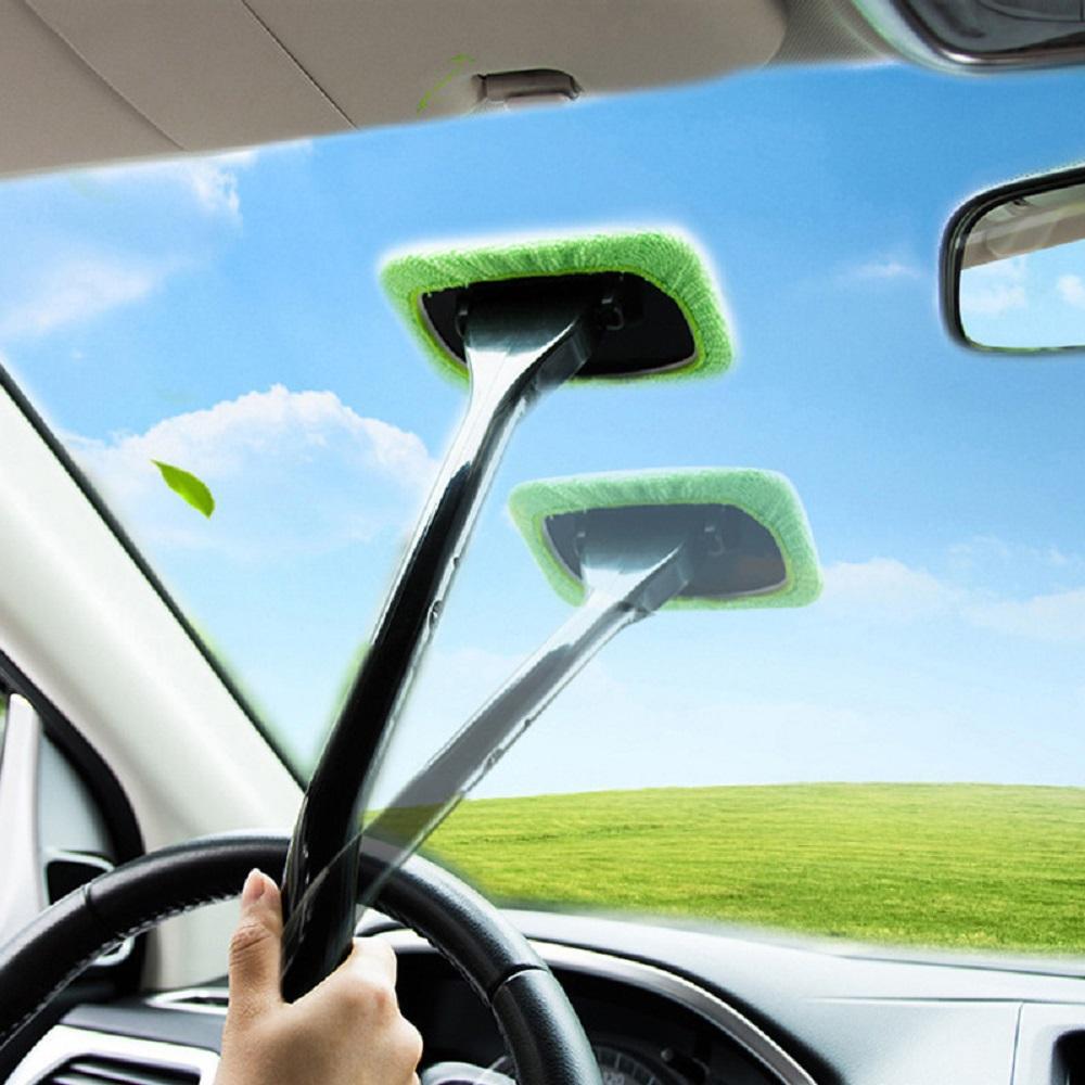 Autofensterreiniger Bürste Windschutzscheibenreinigung Waschwerkzeug Auto Glas Wischer Staubentfernung Entnebeln Mit Langem Griff Autowaschwerkzeug