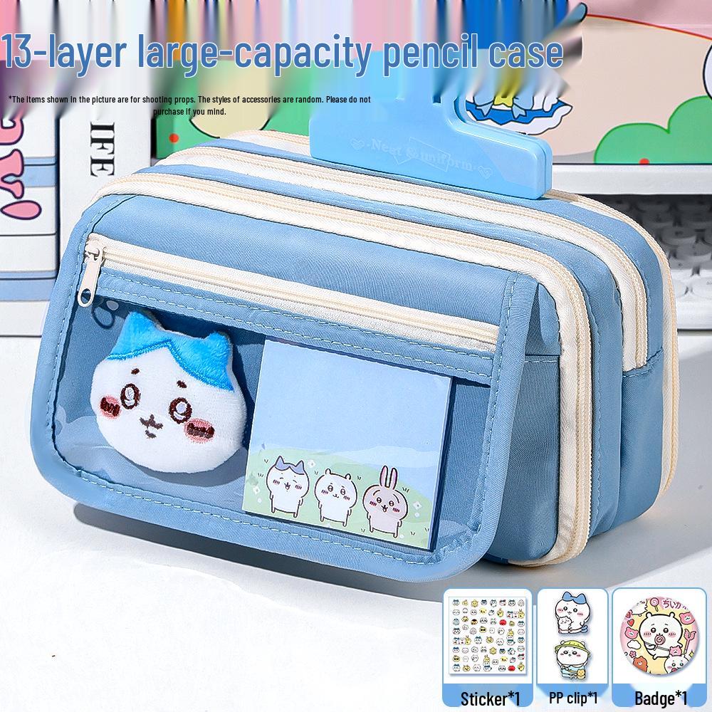Kiiikawa 2025 Girls  Stylish 13-Layer High-Capacity Pencil Case