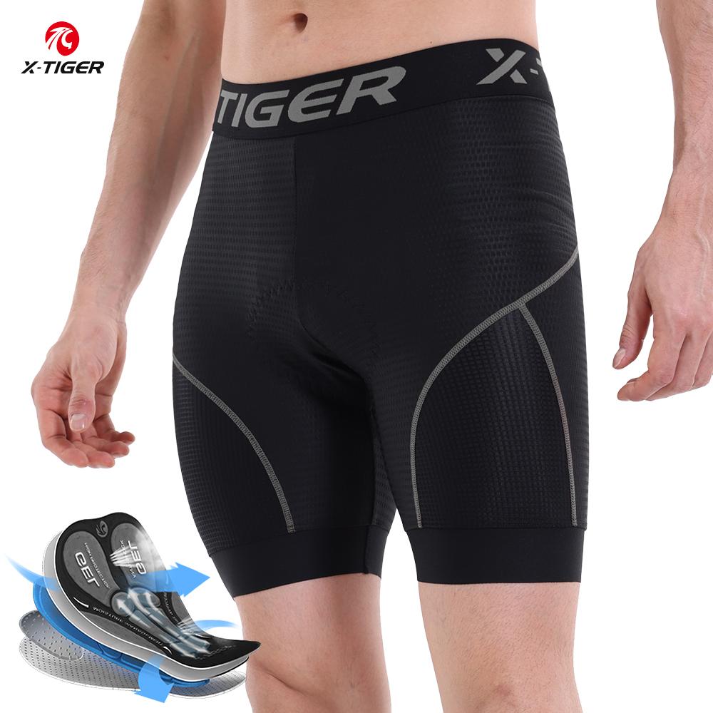 Pantalones Cortos de Ropa Interior para Ciclismo para Hombre X-TIGER con Acolchado 5D, Deportivos para Montar en Bicicleta, Bicicleta, MTB, Forro con Pinzas Antideslizantes en las Piernas