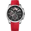 Decker Black Dial Red Silicone/Rubber Strap Men's Quartz Watch 1791351
