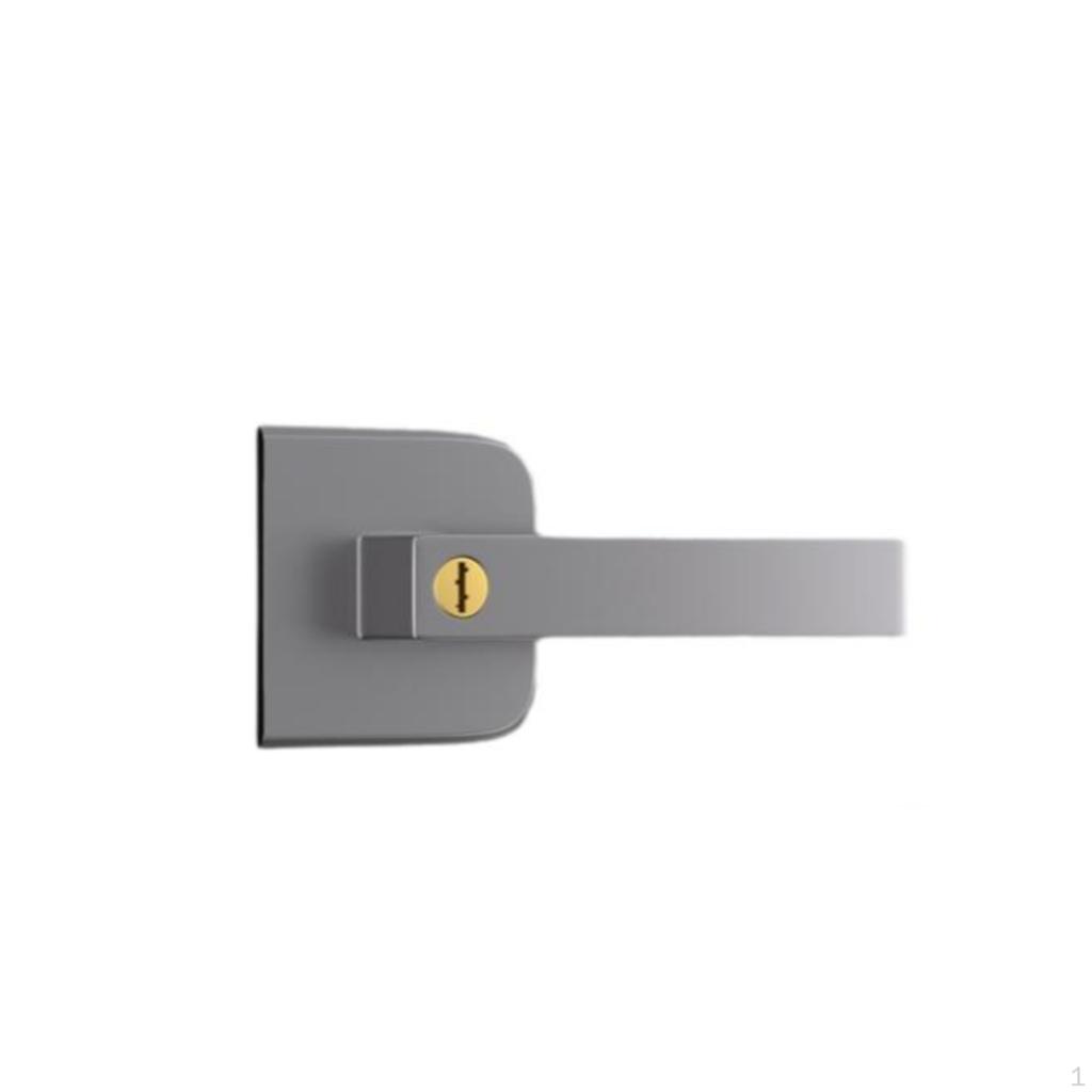 Extremely Narrow Door Lock, Aluminum Alloy Handle, Bathroom, Glass Matte Black B