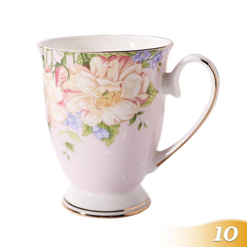 350ML Bone China Ceramic Coffee Mug Cafe Floral Painting Cup Creative Ceramic Milk Tea Cup Vintage Tea Ceremony Drinkware