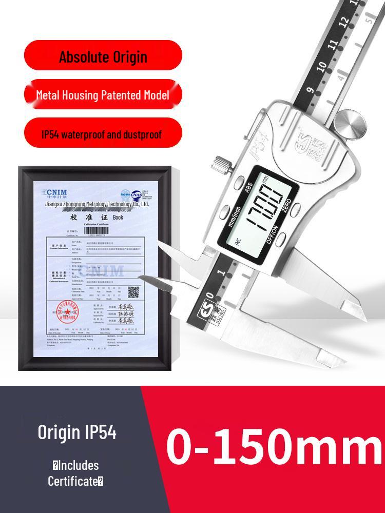 Waterproof Stainless Steel Digital Caliper - 150mm High Precision Measuring Tool