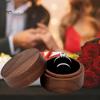 Ring Box Vintage Wooden Ring Storage Box Double Ring Display Case for Proposal Engagement Valentine Day