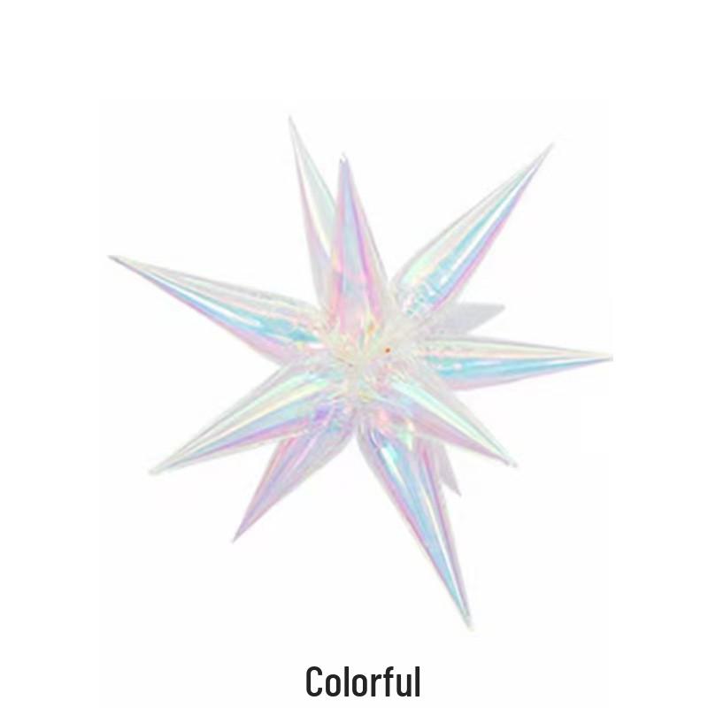 Colorful Crystal Transparent 4D Star & Daisy Balloons for Ocean Birthday Party