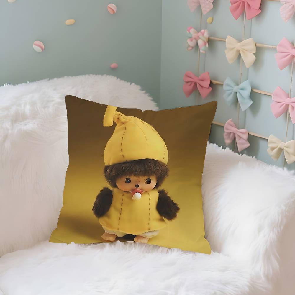 MMonchhichis Case Plush Fabric Soft Pillowcase Double Sided Print Cushion Cover Household Gifts