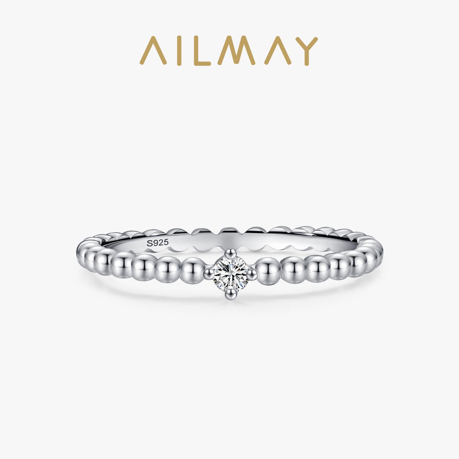 

Ailmay 925 Silver Luxury High Quality Clear CZ Rings For Women Wedding Band Engagement Statement Fine Jewelry 5