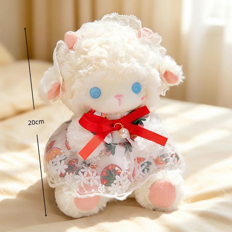 Cute Sheep Plush Toy Cartoon Lamb With Dress Stuffed Animal Soft Plush Toy Kawaii Room Decor Doll Girls Birthday Gifts