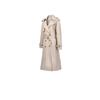 European and American classic lapel trench coat double-breasted + epaulettes decorative belt, crisp and elegant British style