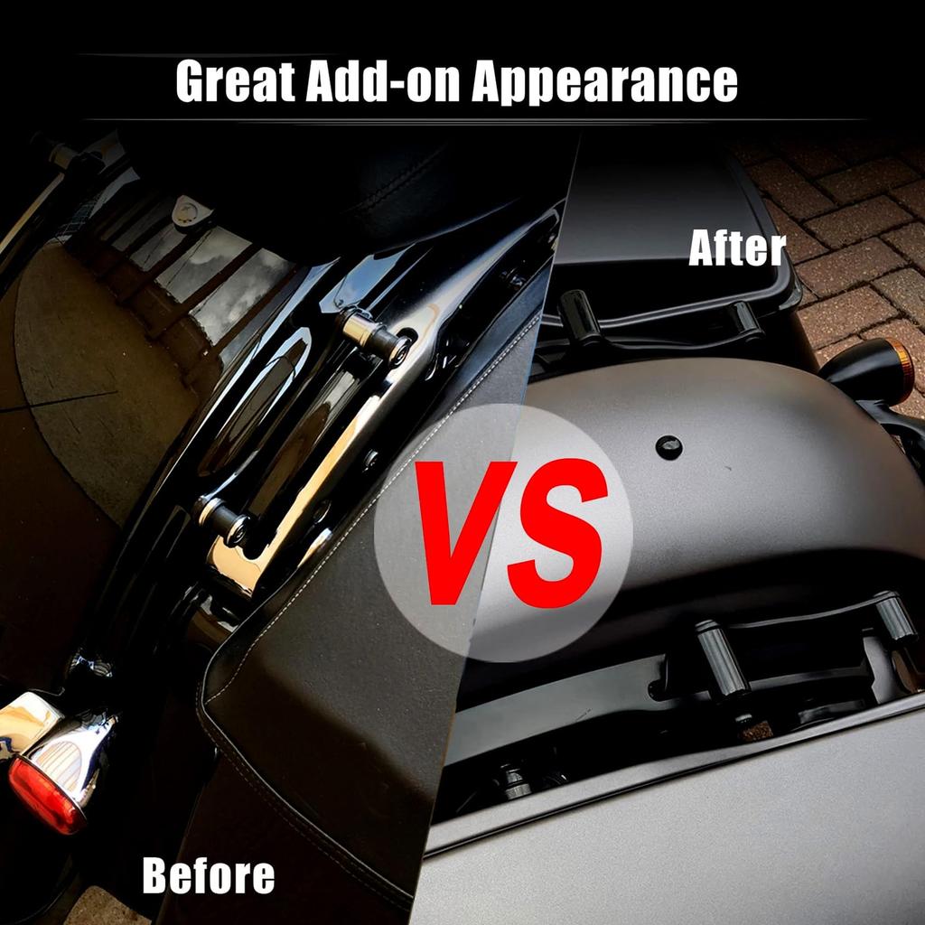 Motorcycle Luggage Rack 4 Piece Docking Hardware Cover Kit for Harley Touring Electra Street