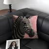 Zebra Cushion Cover Natural Linen Organic Fabric Double-Sided Printing Sofa Home Decor Gift Pillow Case