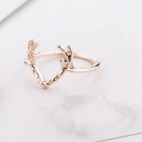 Europäischer & Amerikanischer Geweih Weihnachtsring - Schmuckzubehör im Tierdesign