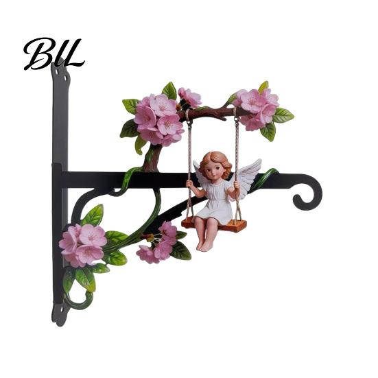 Sky Garden Wall Combination Metal Plant Hanger Hook Heavy Duty Hanging Basket Bracket Decorative Parrot Imitation Rust Orange Cat Flower Butterfly for