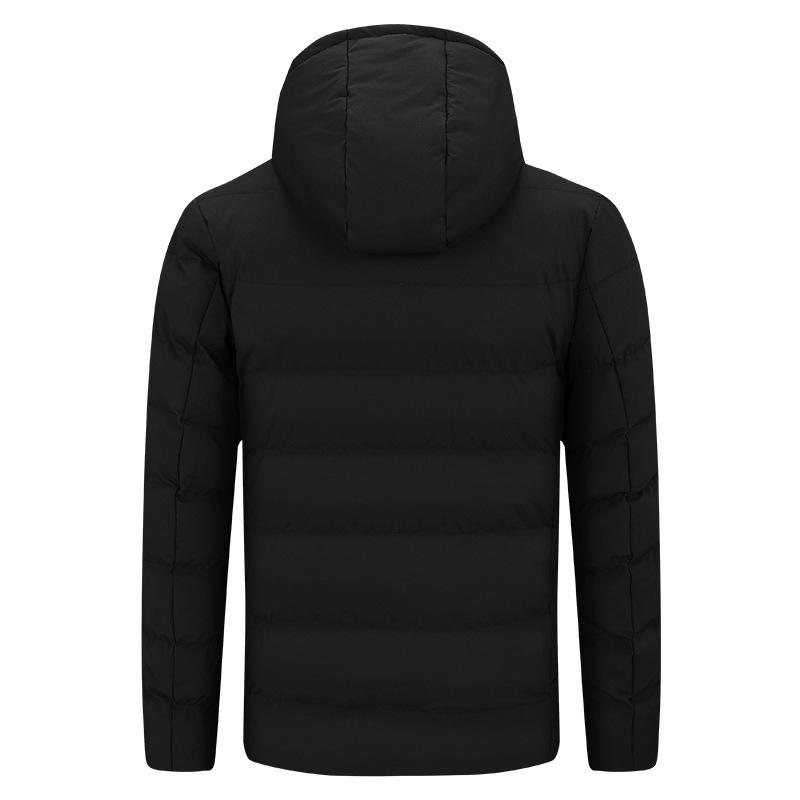 Men's USB Heated Slim Fit Cotton Jacket, Korean Style, Hooded, Zone 5 Smart Heating, Padded, Warm Outerwear.