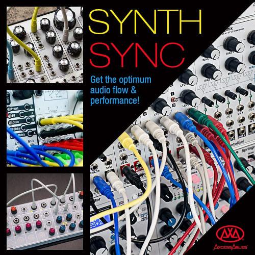 AxcessAbles 1/8" (3.5mm) TS Unbalanced Mono Patch Cables | Modular Synth Cords | TS Audio Cables | Eurorack Synthesizer Multicolored AUX Cords, 6-Pack