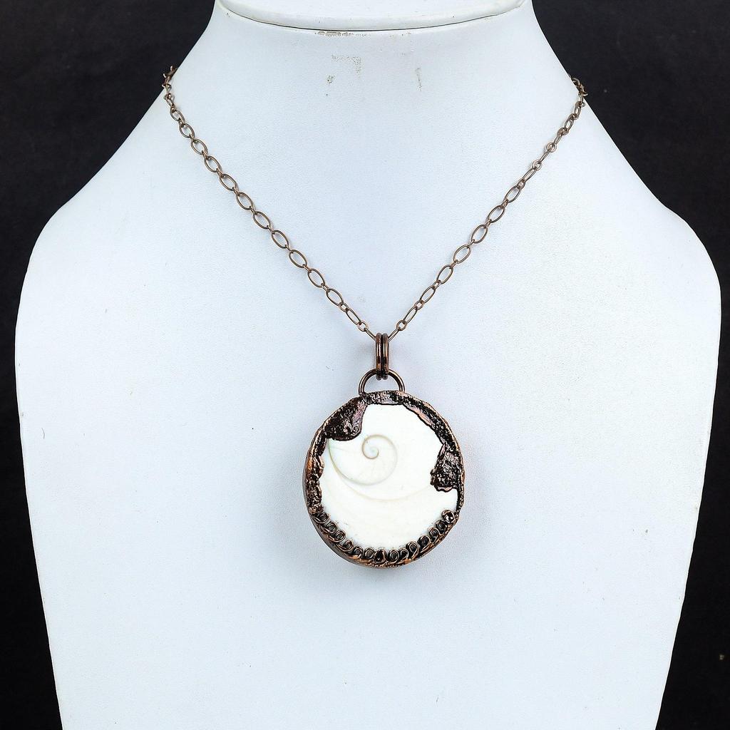 Shiva Eye Pendant, Copper Electroformed Gemstone Jewelry, Handmade Pendant, For Memorial Day