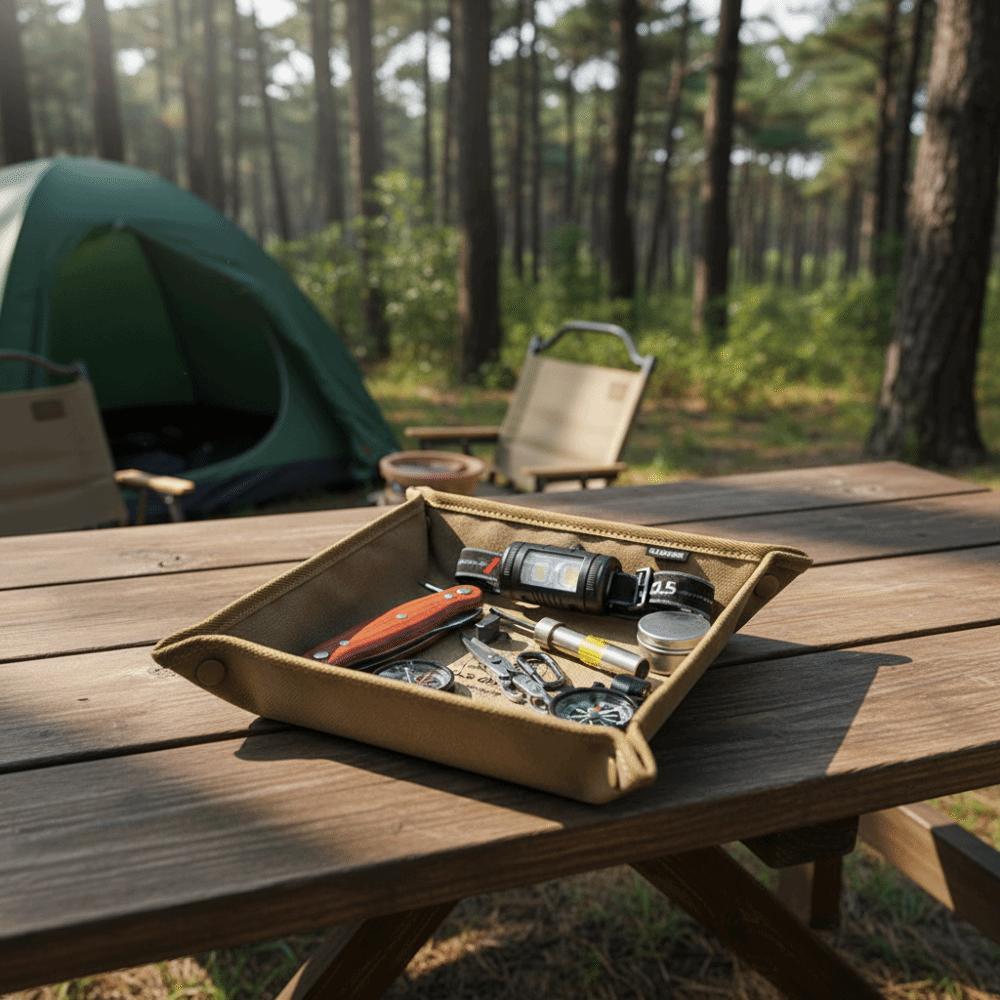 Square Shape Portable Storage Box Portable Folding Folding Storage Tray Outdoor Camping