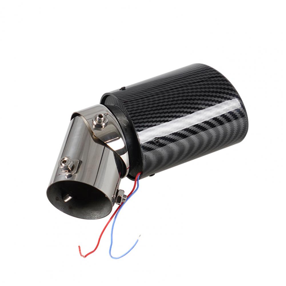 Silenziatore Scarico Auto LED Blu Rosso Luminoso Fibra di Carbonio Terminale di Scarico Auto Silenziatore Tubo di Scarico Auto Robusto Sostituzione