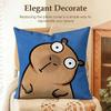 Cute Kicapara Cartoon Cushion Cover Natural Linen Organic Fabric Double-Sided Printing Sofa Home Decor Gift Pillow Case