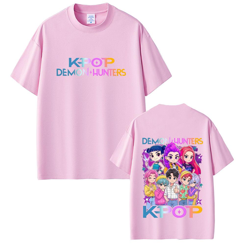 Movie KPop Demon Hunters T Shirt Rumi Mira Zoey T-shirt Saja Boys T Shirts Men Women Cartoon Fashion Oversized Tshirt Fans Gift