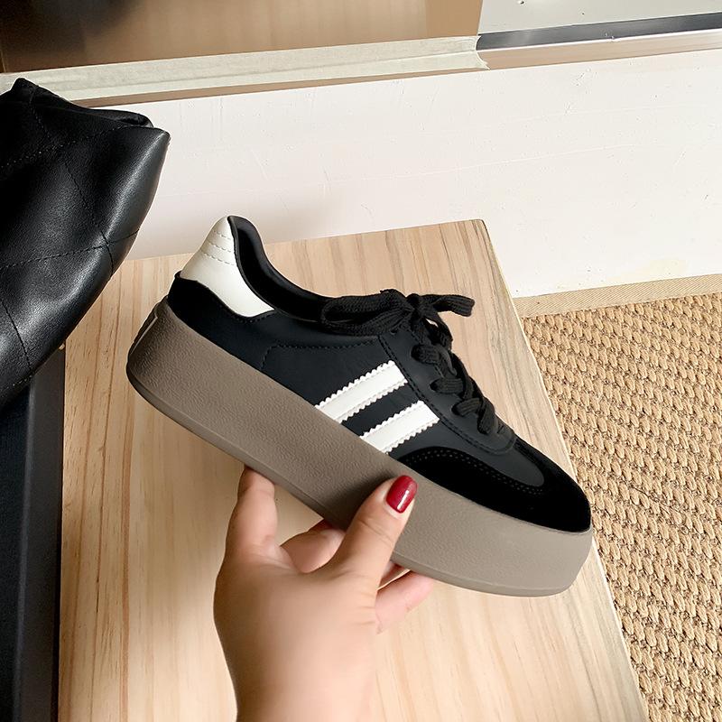 Retro German training shoes women's spring new sports and leisure board shoes women's thick soles increase in height