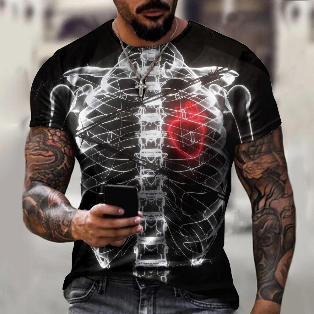 Tricou cu schelet de groază Bone Scary Imprimare 3D Streetwear Bărbați Femei Moda Tricou cu mânecă scurtă supradimensionată Tricou pentru copii Topuri Îmbrăcăminte