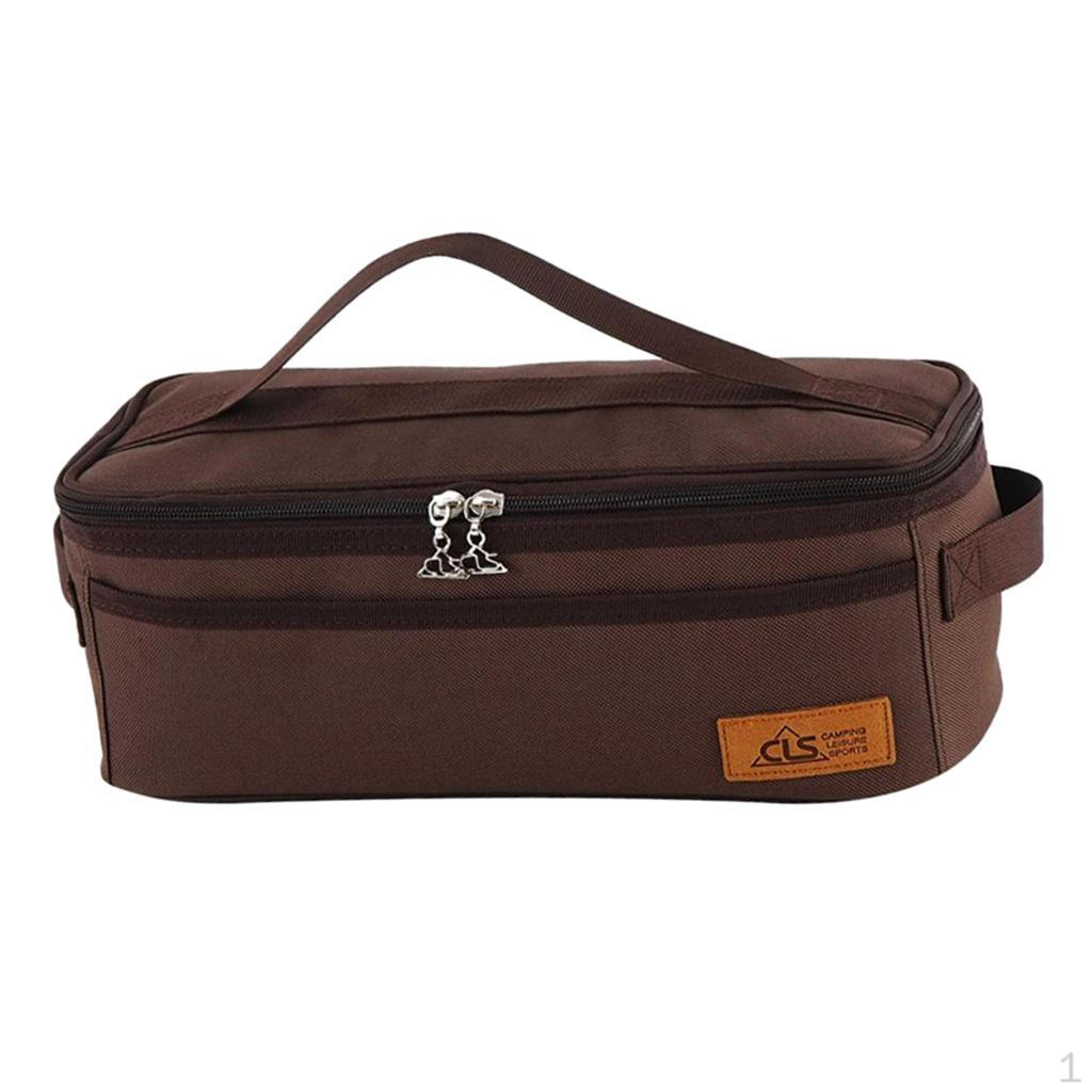 Backpacking Camping Cookware Kitchen Utensil BBQ Organizer Travel Case Tote Bag for Tableware
