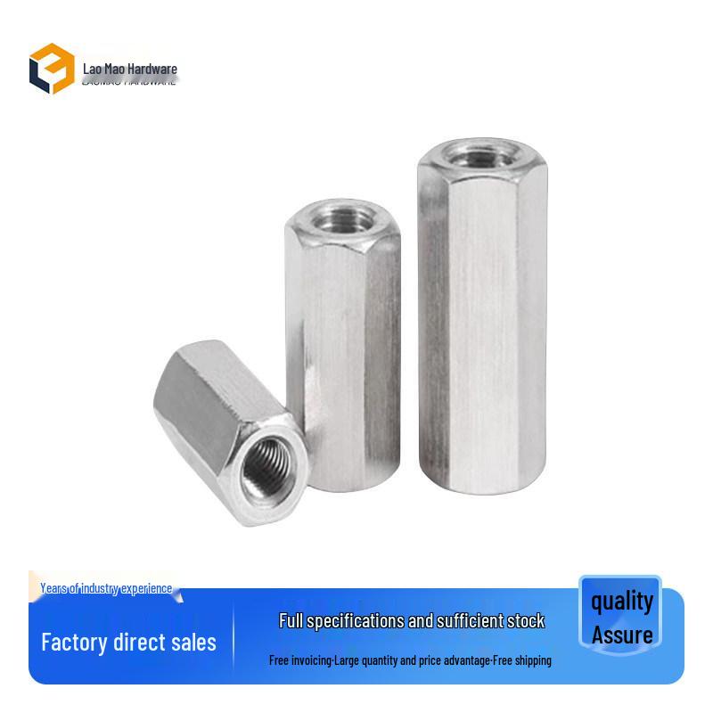 Galvanized Extended Hex Nut Bolt Connector, M6-M24 M10*14*50 (5 pcs)