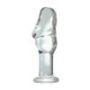 Large Brown Transparent Realistic Glass Dildo for Female Masturbation