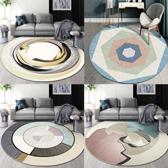 

Скандинавский круглый ковер, украшение для гостиной, коврик для подростковой спальни, семейный коврик для дивана, нескользящий коврик, моющийся напольный коврик, украшение дома