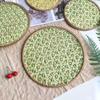 Ethnic Bamboo Weaving Handmade Coaster Set - Heat Resistant Round Placemats for Kitchen & Restaurant